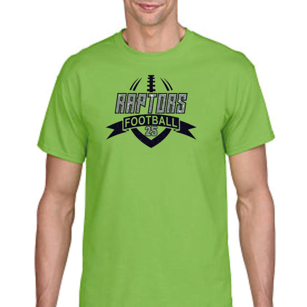 Raptors Football Banner Design Basic Tee- Matte or Glitter