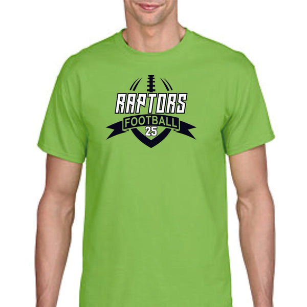 Raptors Football Banner Design Basic Tee- Matte or Glitter
