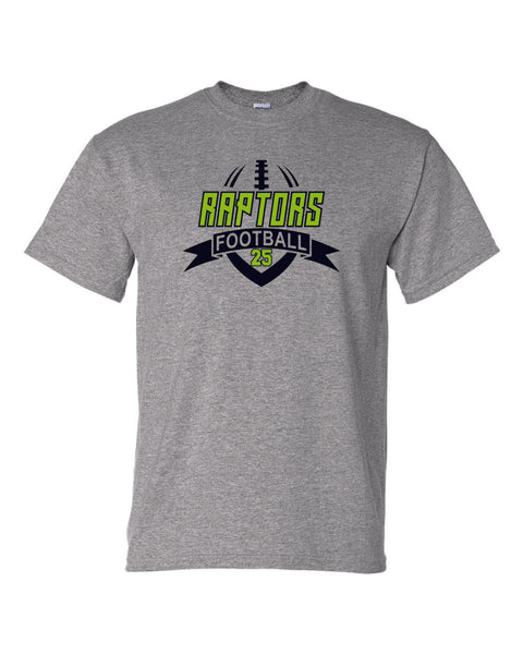 Raptors Football Banner Design Basic Tee- Matte or Glitter