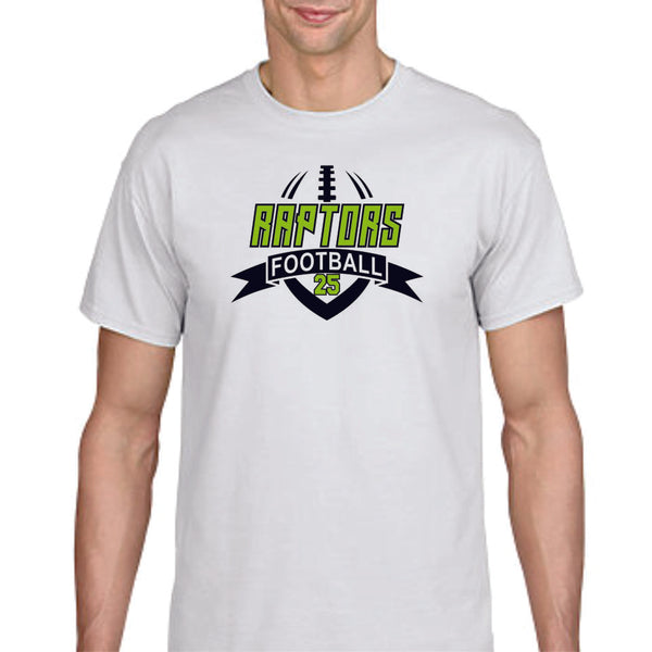 Raptors Football Banner Design Basic Tee- Matte or Glitter