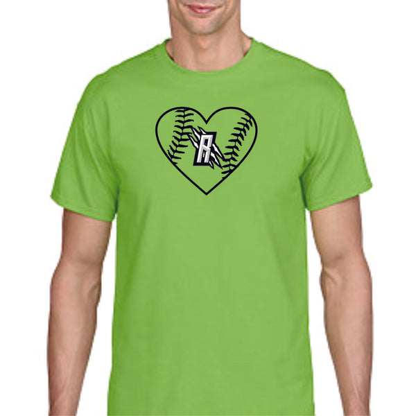 Raptors Baseball Heart Design Basic Tee- Matte or Glitter