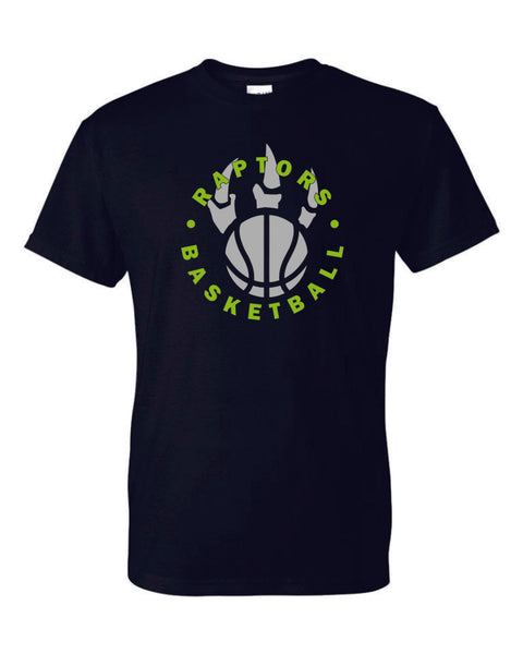 Raptors Basketball Circle Design Basic Tee- Matte or Glitter