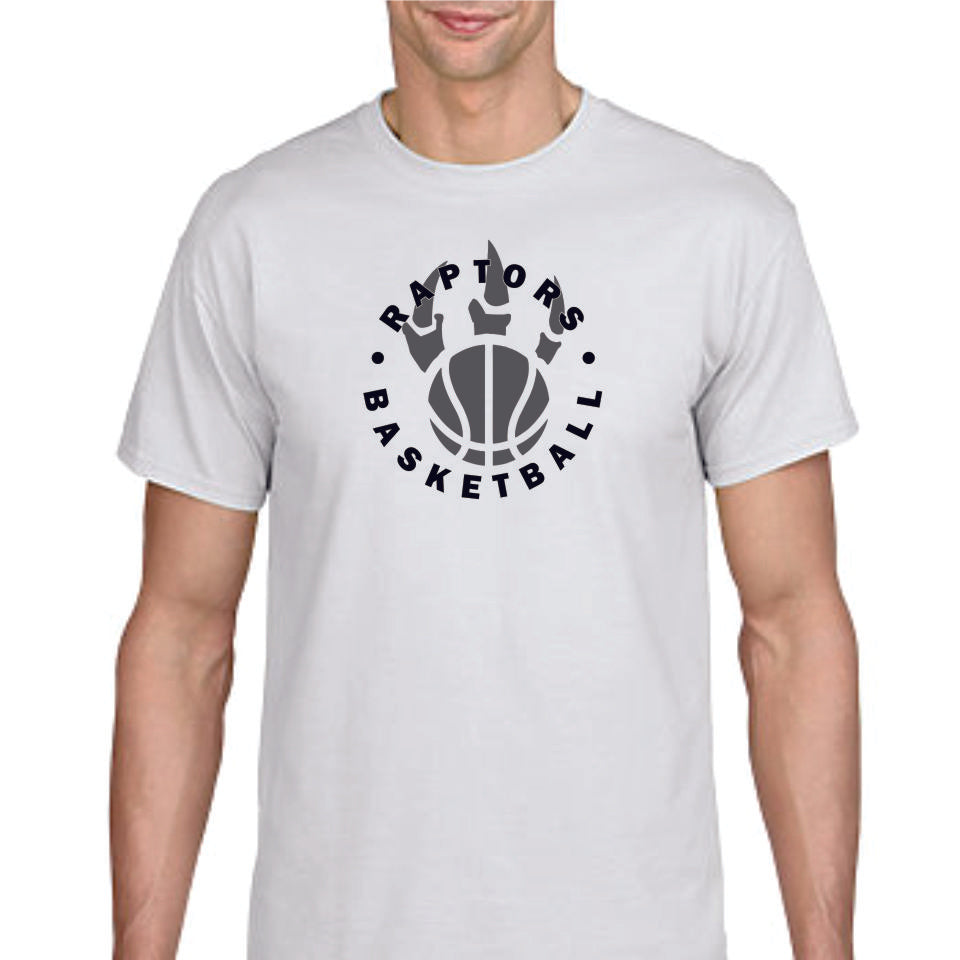 Raptors Basketball Circle Design Basic Tee- Matte or Glitter