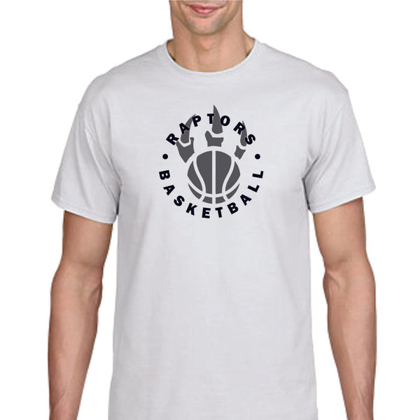 Raptors Basketball Circle Design Basic Tee- Matte or Glitter