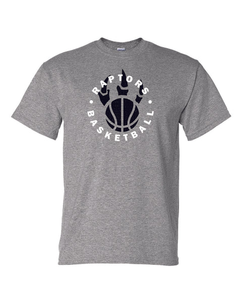 Raptors Basketball Circle Design Basic Tee- Matte or Glitter