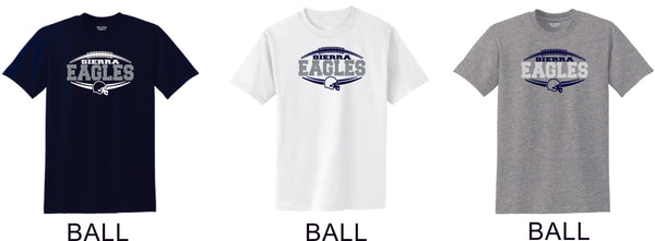 Sierra FOOTBALL Basic Tee- 4 Designs- Matte or Glitter