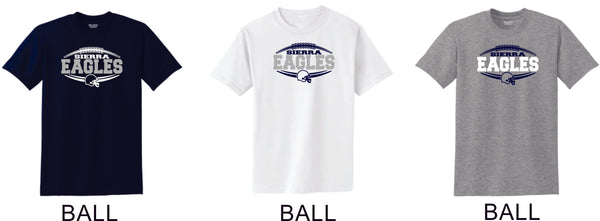 Sierra FOOTBALL Basic Tee- 4 Designs- Matte or Glitter