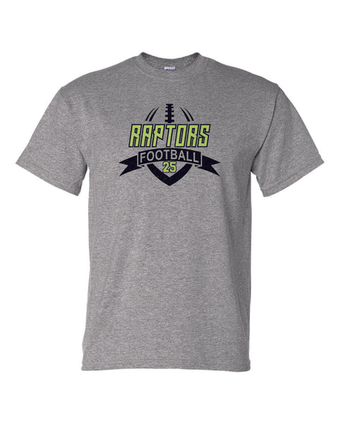 Raptors Football Banner Design Basic Tee- Matte or Glitter