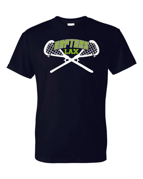Raptors Lacrosse Sticks Design Basic Tee- Matte or Glitter