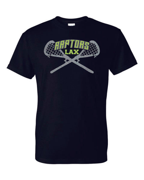 Raptors Lacrosse Sticks Design Basic Tee- Matte or Glitter