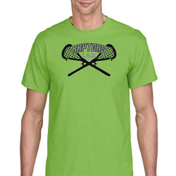 Raptors Lacrosse Sticks Design Basic Tee- Matte or Glitter