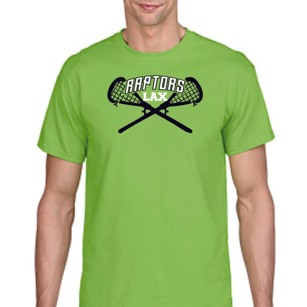 Raptors Lacrosse Sticks Design Basic Tee- Matte or Glitter