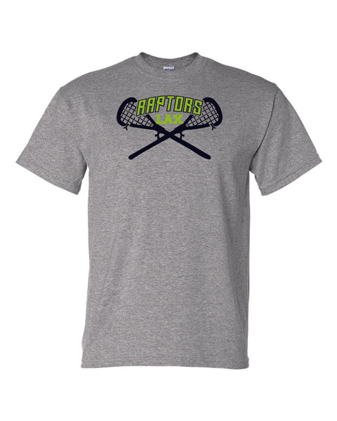 Raptors Lacrosse Sticks Design Basic Tee- Matte or Glitter