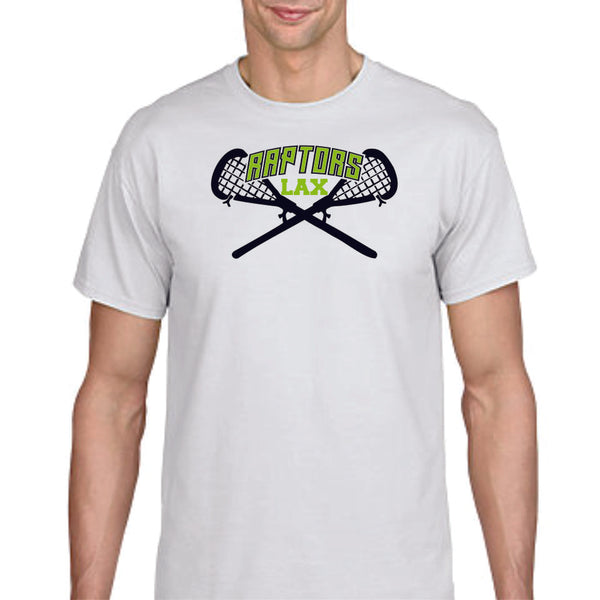 Raptors Lacrosse Sticks Design Basic Tee- Matte or Glitter