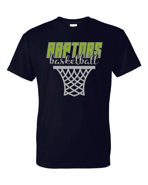 Raptors Basketball Hoop Design Basic Tee- Matte or Glitter