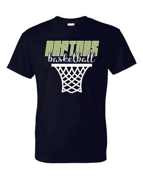 Raptors Basketball Hoop Design Basic Tee- Matte or Glitter
