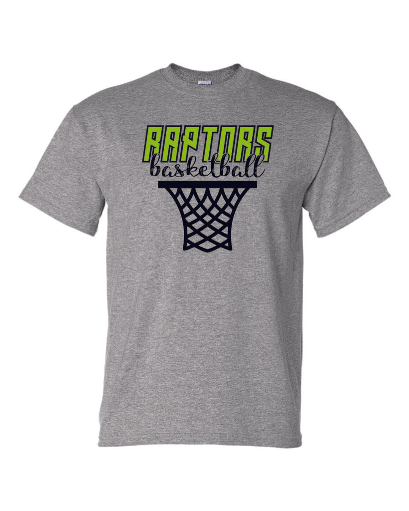 Raptors Basketball Hoop Design Basic Tee- Matte or Glitter