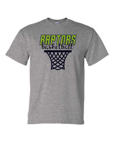 Raptors Basketball Hoop Design Basic Tee- Matte or Glitter