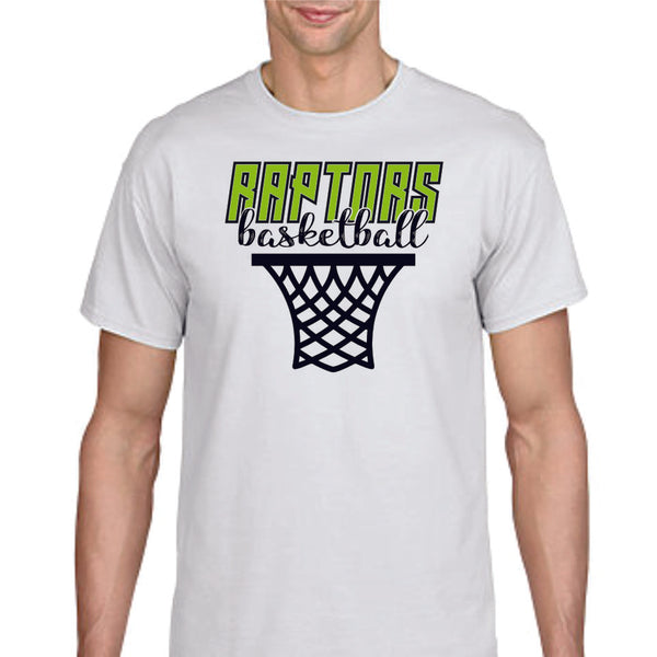 Raptors Basketball Hoop Design Basic Tee- Matte or Glitter