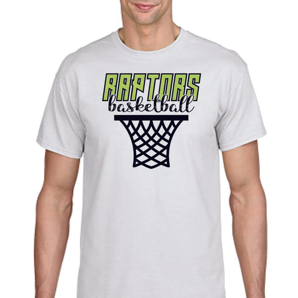 Raptors Basketball Hoop Design Basic Tee- Matte or Glitter