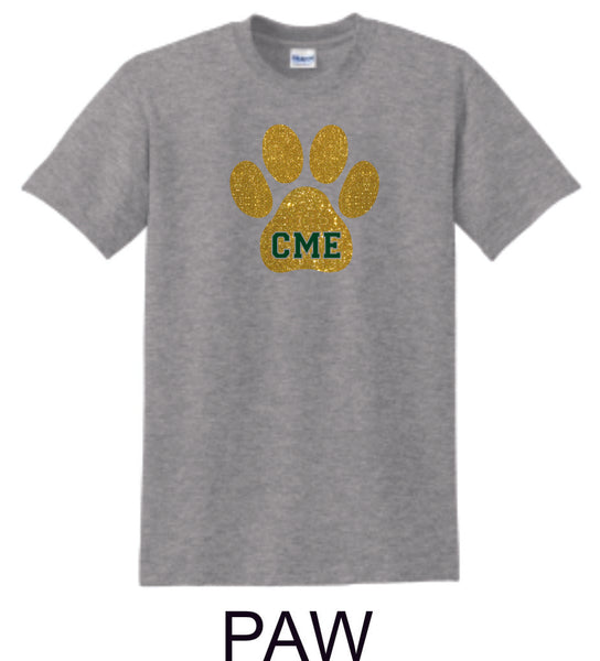 CME Paw Design Basic Tee- Matte or Glitter