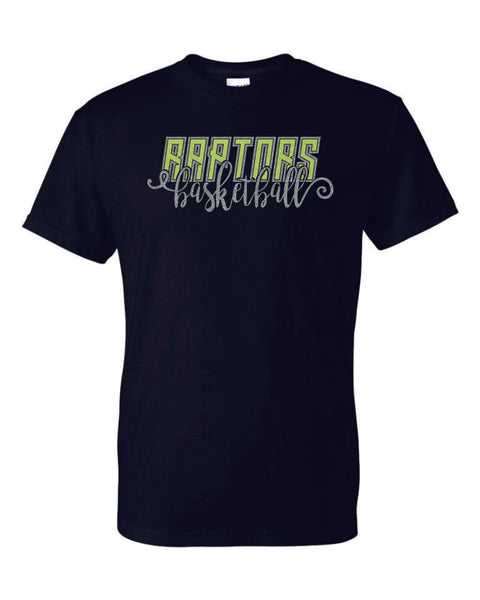 Raptors Script Design Basic Tee- 4 Sports- Matte or Glitter