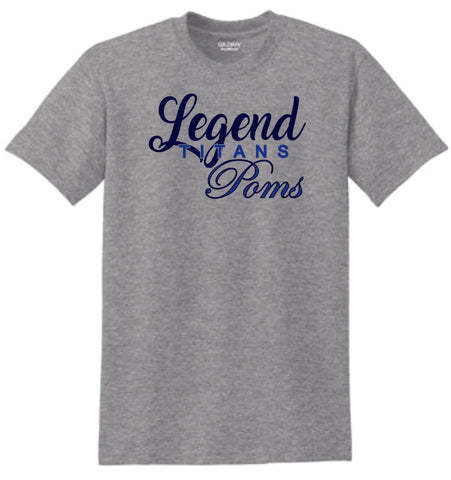 LT Poms Basic Script Tee- Matte or Glitter
