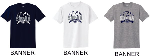 Sierra VOLLEYBALL Basic Tee- 4 Designs- Matte or Glitter