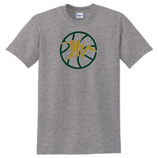 MVHS Basketball Circle Design Basic Tee- Matte or Glitter