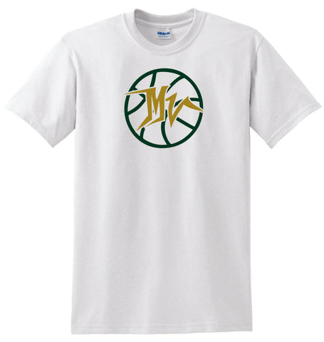 MVHS Basketball Circle Design Basic Tee- Matte or Glitter