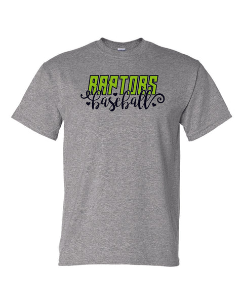 Raptors Script Design Basic Tee- 4 Sports- Matte or Glitter