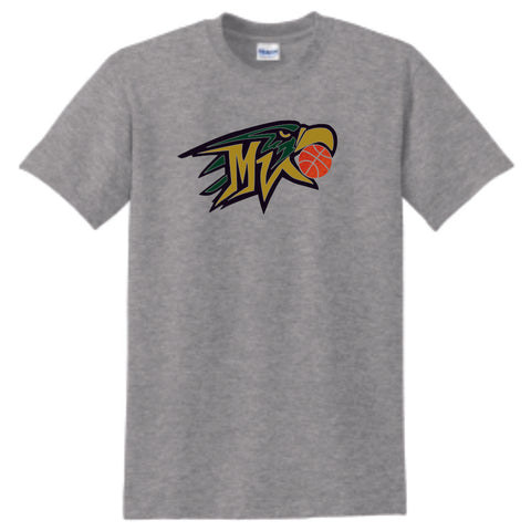 MVHS Basketball Eagle Design Basic Tee- Matte or Glitter