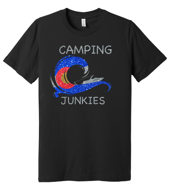 Camping Junkies Mens and Youth Tee
