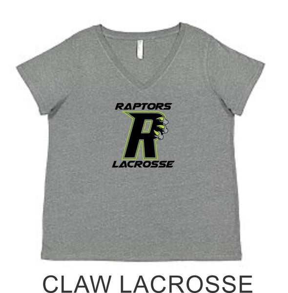 Raptors Curvy Ladies Tee- 2 Designs- 4 Sports- Matte or Glitter