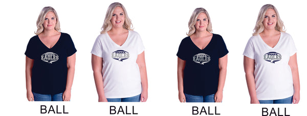 Sierra VOLLEYBALL Curvy Ladies Tee- 4 designs- Matte or Glitter