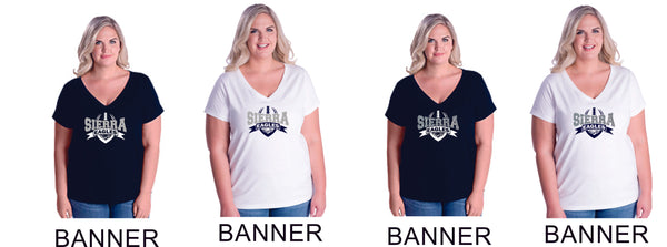Sierra VOLLEYBALL Curvy Ladies Tee- 4 designs- Matte or Glitter
