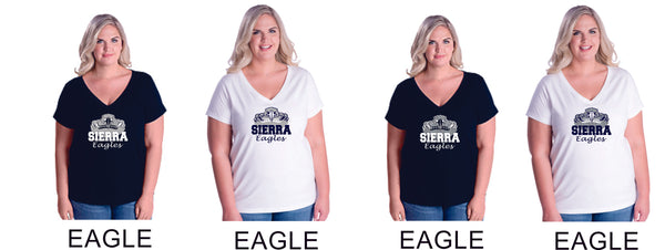 Sierra VOLLEYBALL Curvy Ladies Tee- 4 designs- Matte or Glitter