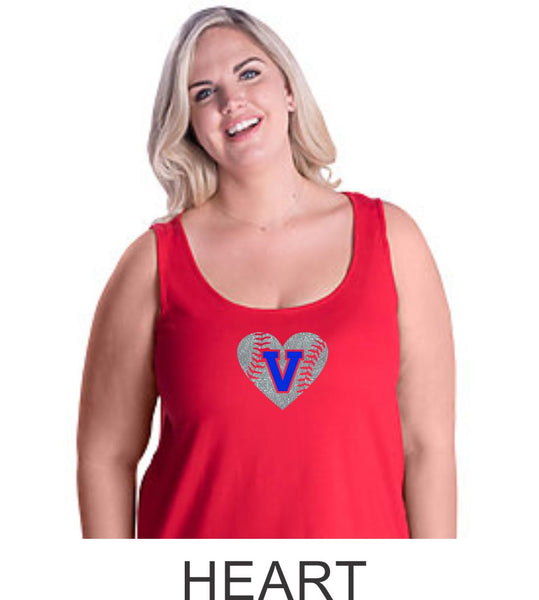 Vipers Curvy Ladies Basic Tank- 3 designs- Matte or Glitter