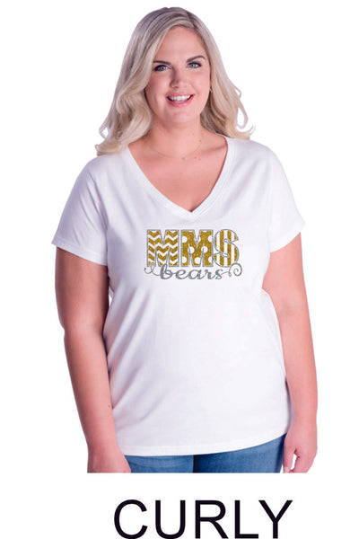 Mesa MS Curvy Ladies Tee- 3 designs- Matte or Glitter