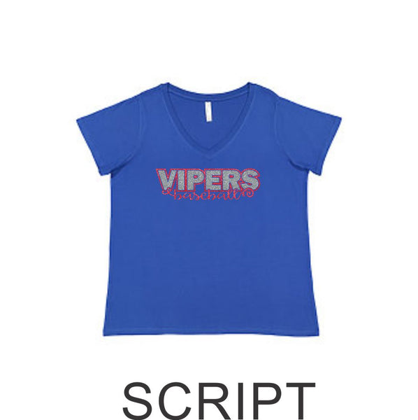 Viper Curvy Ladies Tee- 2 designs- Matte or Glitter