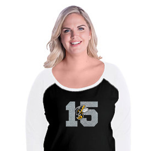 Sting Curvy Ladies Number Raglan- Matte or Glitter