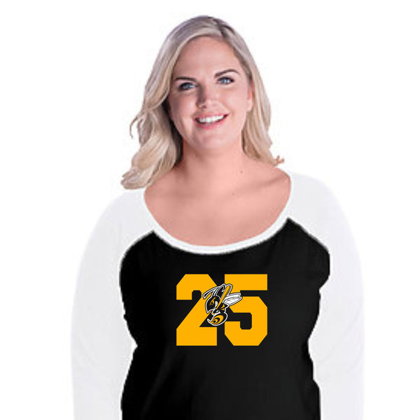 Sting Curvy Ladies Number Raglan- Matte or Glitter