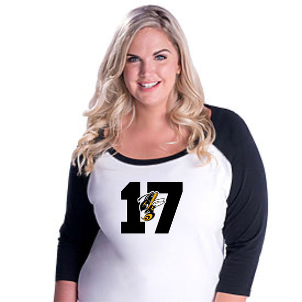 Sting Curvy Ladies Number Raglan- Matte or Glitter