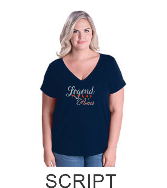 LT Poms Curvy Ladies Tee- 3 Designs- Matte or Glitter