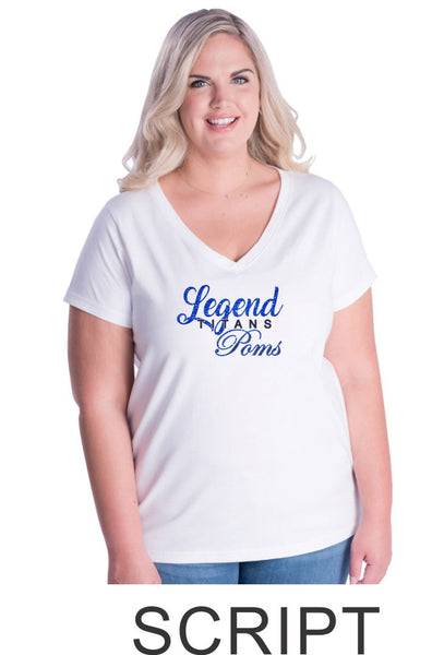 LT Poms Curvy Ladies Tee- 3 Designs- Matte or Glitter