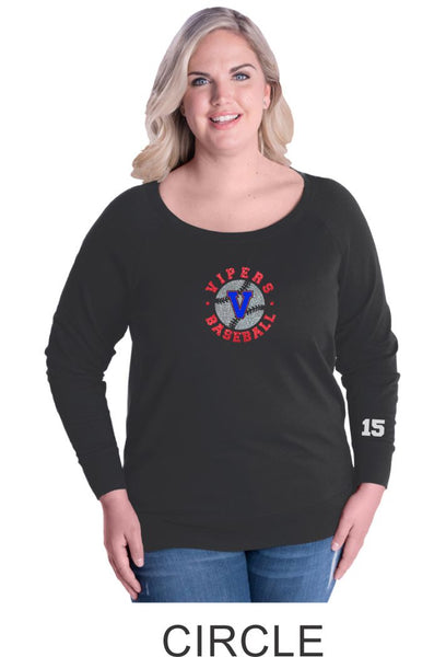 Vipers Curvy Ladies Slouchy Pullover in 3 Designs- Matte or Glitter