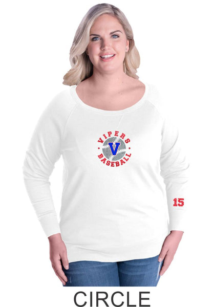 Vipers Curvy Ladies Slouchy Pullover in 3 Designs- Matte or Glitter