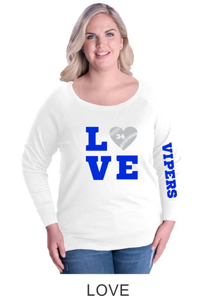 Vipers Curvy Ladies Slouchy Pullover in 3 Designs- Matte or Glitter