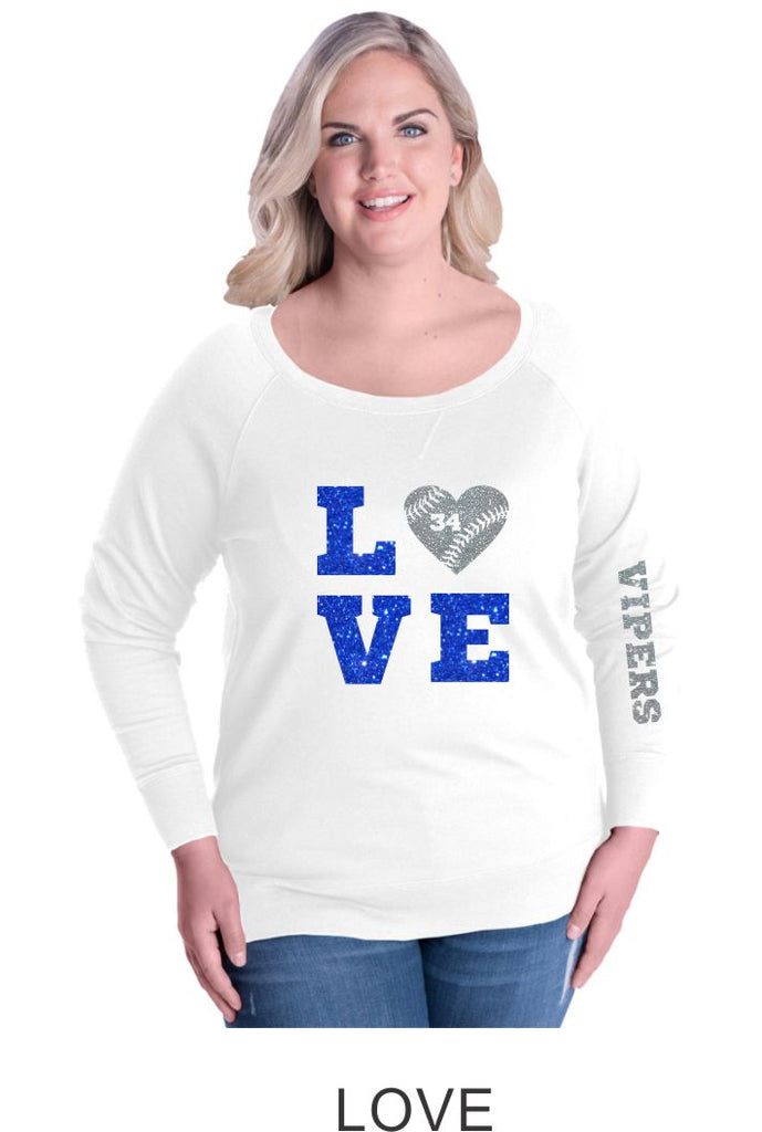 Vipers Curvy Ladies Slouchy Pullover in 3 Designs- Matte or Glitter
