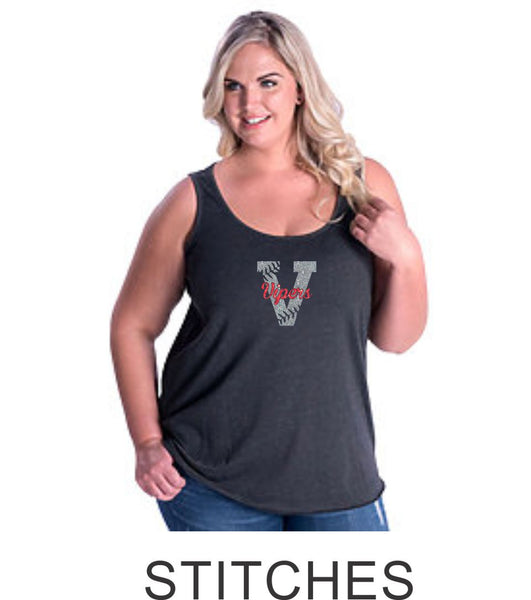 Vipers Curvy Ladies Basic Tank- 3 designs- Matte or Glitter